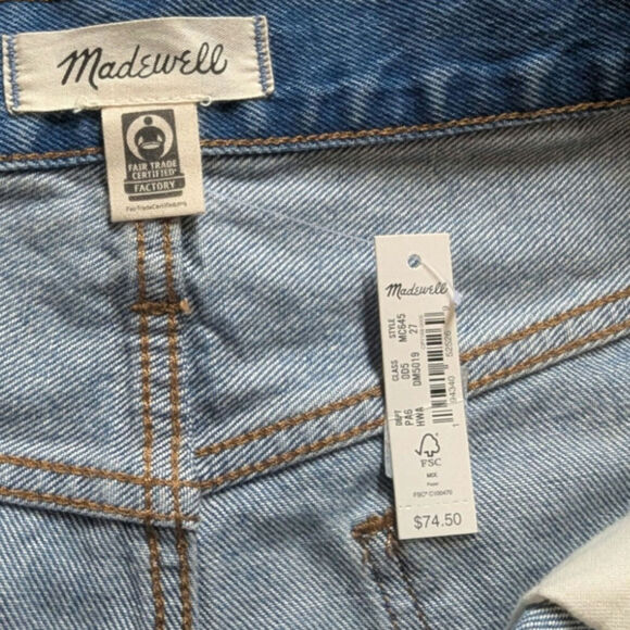 New Madewell Curvy Relaxed Denim Shorts Cut-Offs Size 27" - Picture 7 of 9